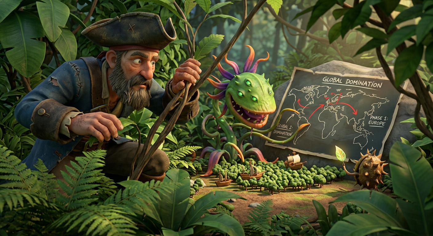 A pirate captain uncovers a wicked plant's plan to take over the world