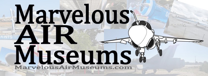 The words Marvelous Air Museums.com alongside a line drawing of a Grumman EA-6B Prowler made in the the Three-Point Method against a background of faded aircraft stills from the Marvelous Air Museum series.